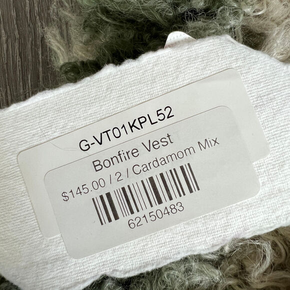 Tia Cibani Kids Bonfire Vest Girls 2T Green Fuzzy - Picture 3 of 13